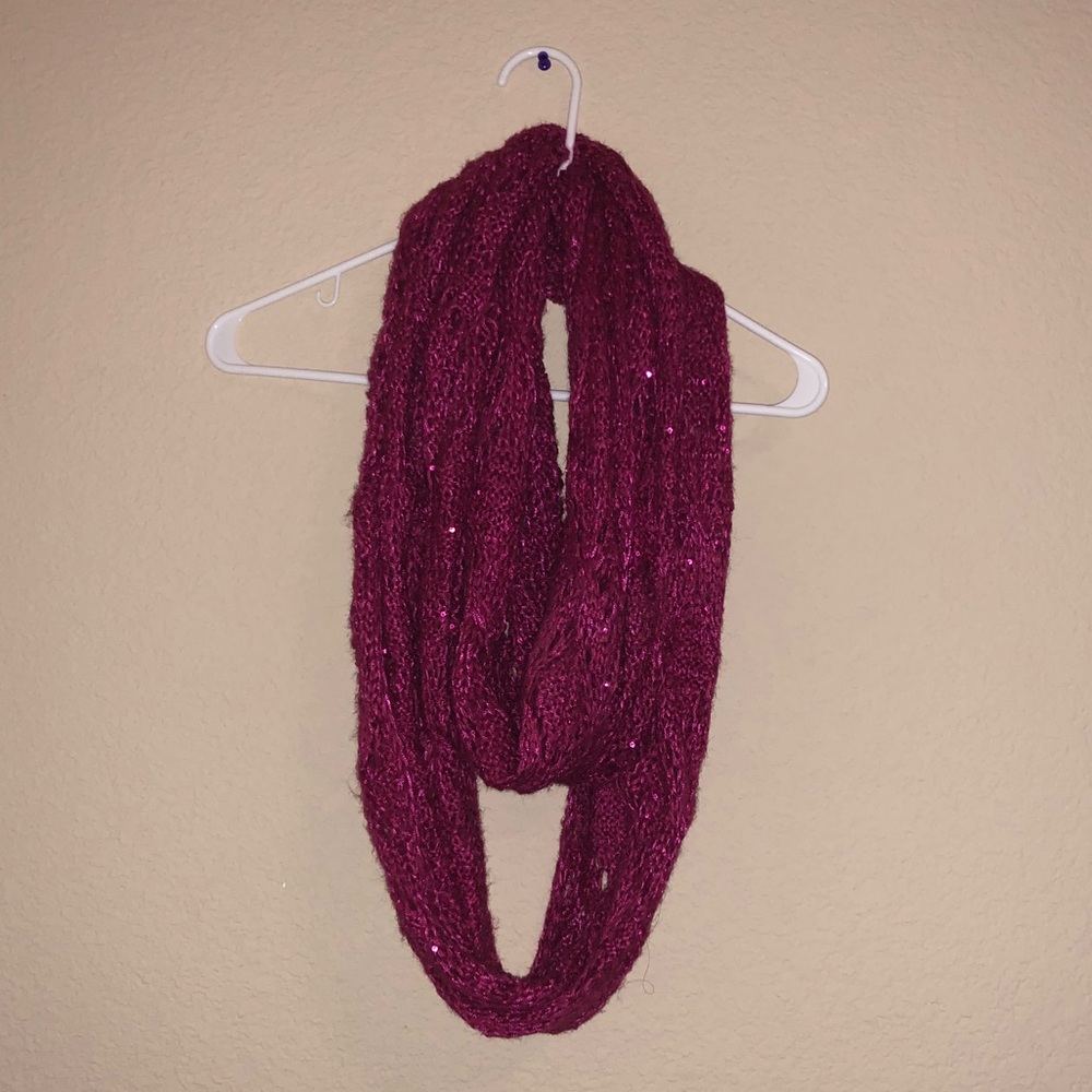 Magenta sparkly scarf